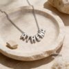 Bubble Letter Necklace, Personalized Name in Stainless Steel or 24K Gold Plated, 7mm - handmade in Israel
