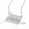 Personalized Hebrew Name Necklace with Zircon Sterling Silver Jewish Jewelry - handmade in Israel