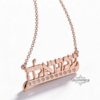 Personalized Hebrew Name Necklace with Zircon Sterling Silver Jewish Jewelry - handmade in Israel