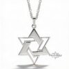 Sterling Silver Star of David Necklace: Large Magen David Pendant, Jewish Jewelry - handmade in Israel