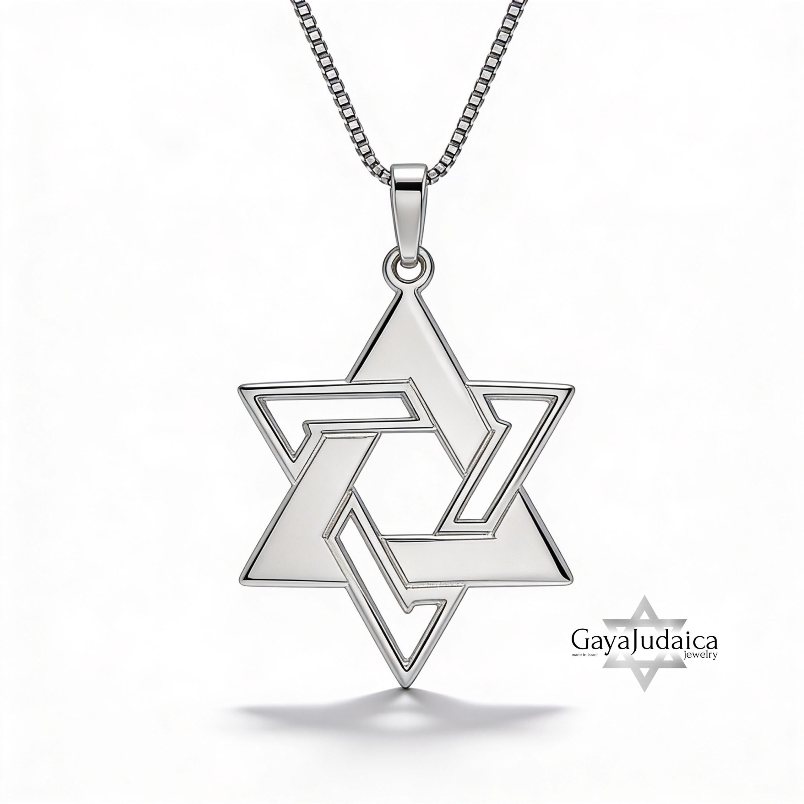 14K Gold Star of David Necklace, Large Magen David Pendant, Jewish Jewelry 14K Gold Star of David Necklace, Large Magen David Pendant, Jewish Jewelry