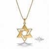 14K Gold Star of David Necklace - Large Magen David Pendant, Jewish Jewelry - handmade in Israel