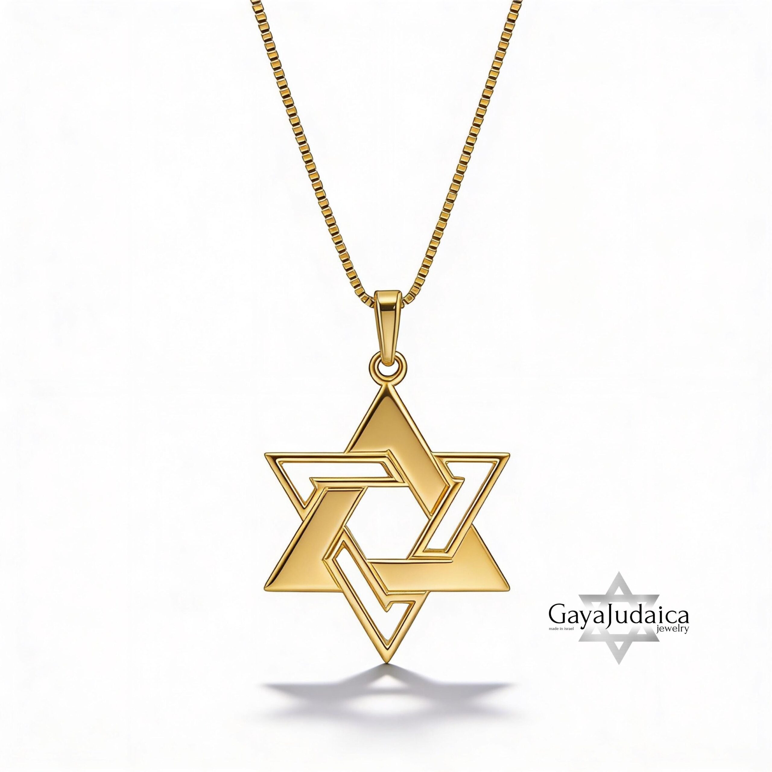 14K Gold Star of David Necklace, Large Magen David Pendant, Jewish Jewelry 14K Gold Star of David Necklace, Large Magen David Pendant, Jewish Jewelry