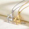 14K Gold Star of David Necklace - Large Magen David Pendant, Jewish Jewelry - handmade in Israel