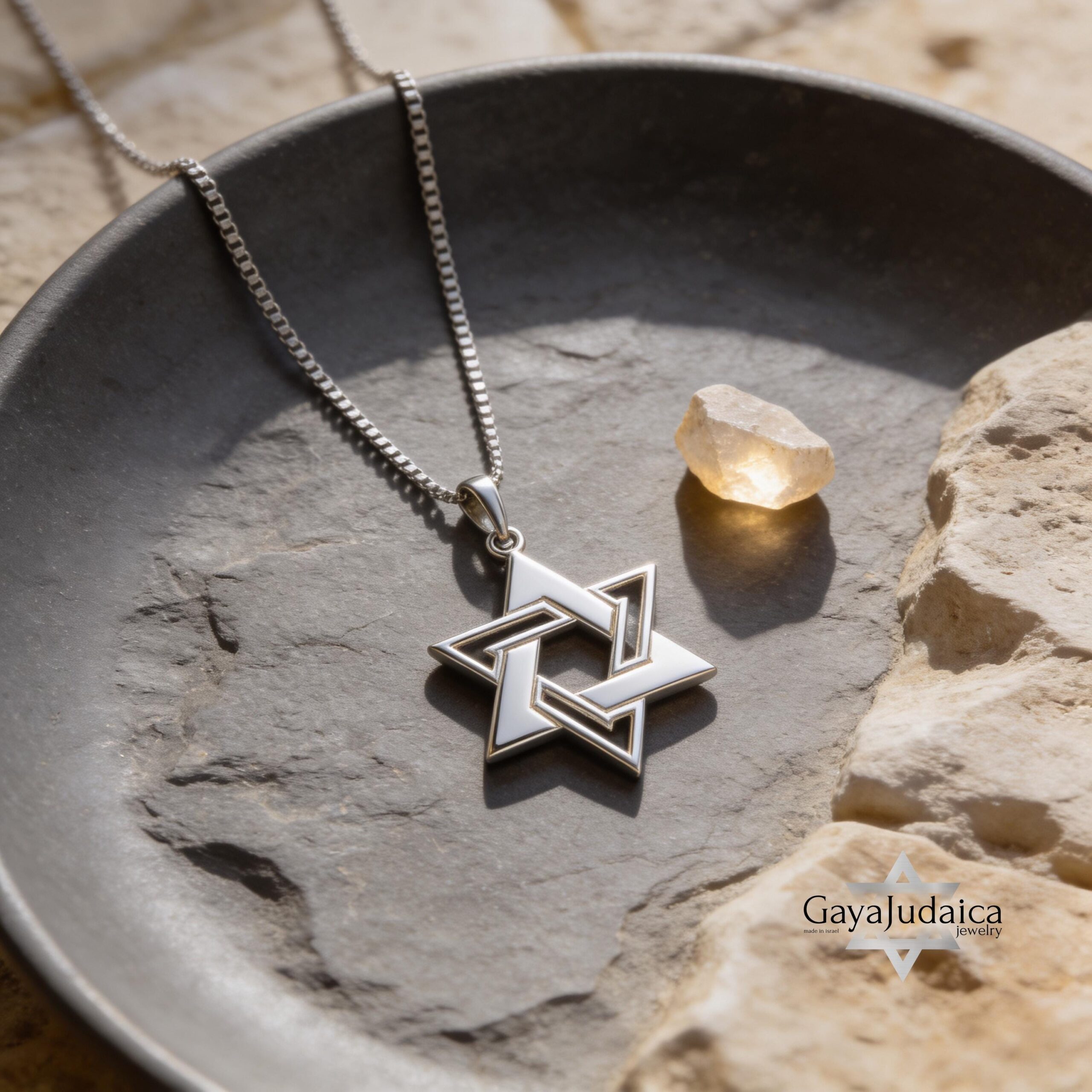 14K Gold Star of David Necklace, Large Magen David Pendant, Jewish Jewelry 14K Gold Star of David Necklace, Large Magen David Pendant, Jewish Jewelry