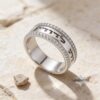 14K Gold Hebrew Ring - Two-Tone Diamond Judaica Jewelry - handmade in Israel