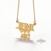 14K Gold Hebrew English Name Necklace, Personalized Bilingual Jewish Heritage Jewelry - handmade in Israel