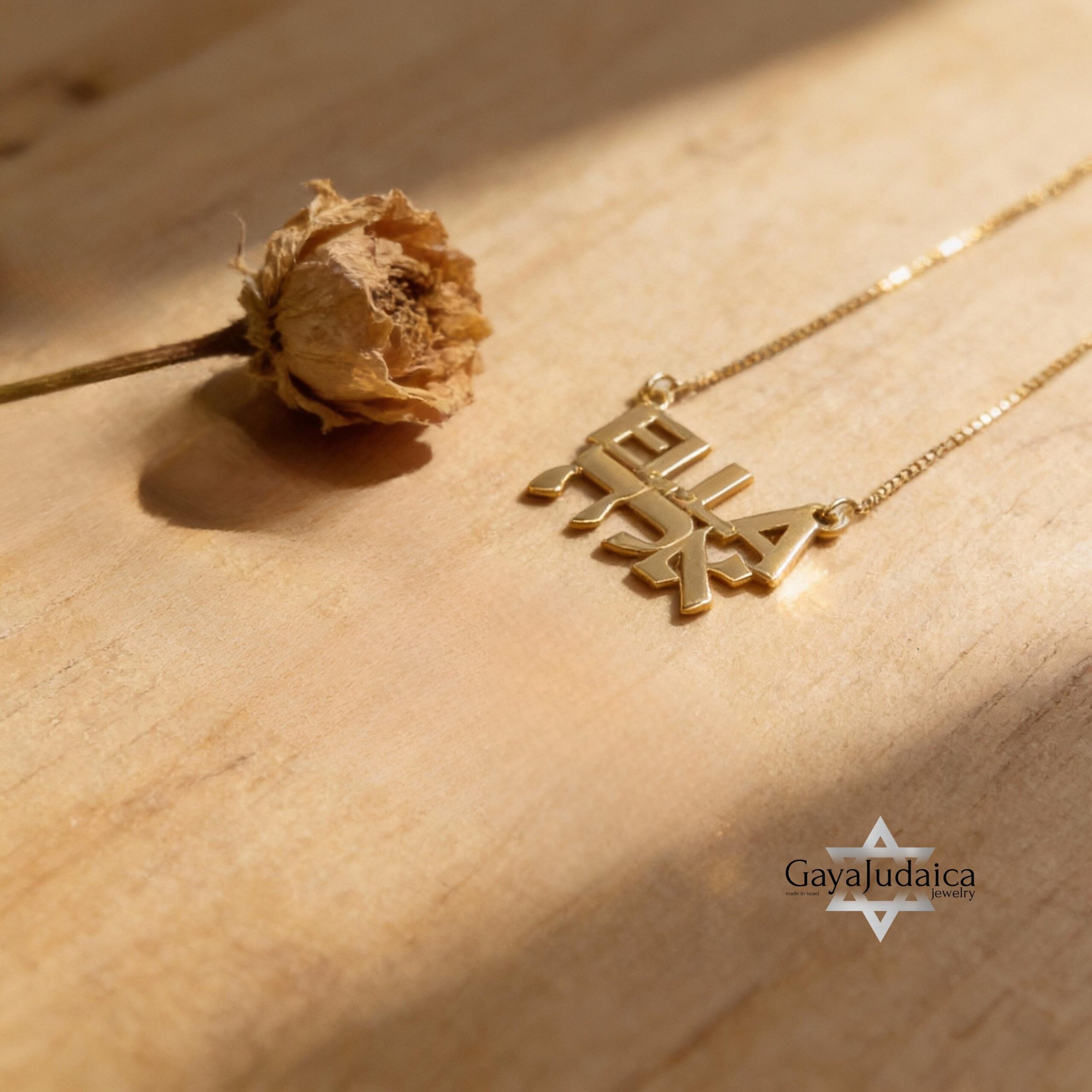 14K Gold Hebrew English Name Necklace, Personalized Bilingual Jewish Heritage Jewelry 14K Gold Hebrew English Name Necklace, Personalized Bilingual Jewish Heritage Jewelry