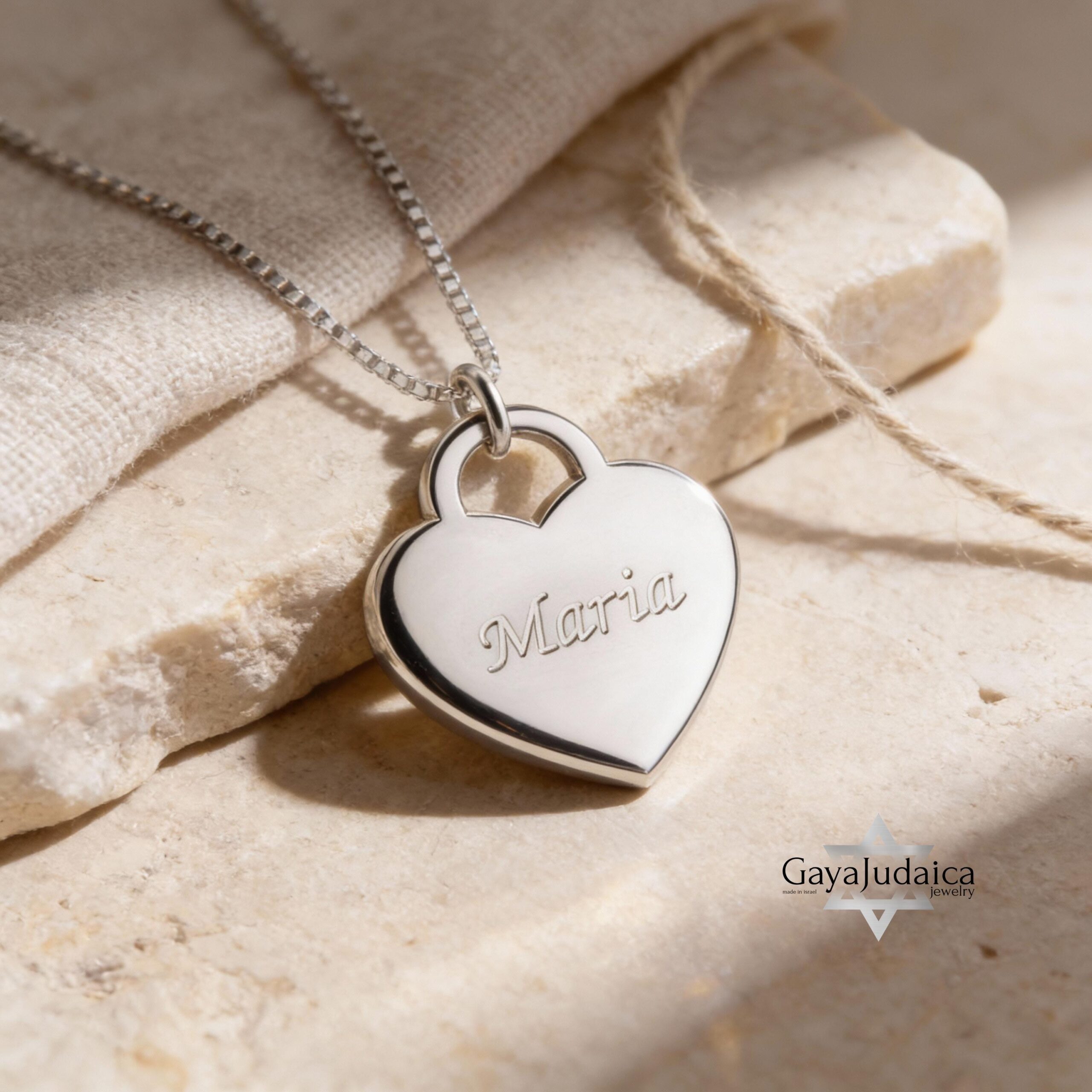 Signature Necklace, Sterling Silver Heart Pendant 23mm, Custom Handwriting Engraved Signature Necklace, Sterling Silver Heart Pendant 23mm, Custom Handwriting Engraved