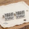 Personalized Hebrew Cufflinks - Jerusalem Design, Jewish Wedding Gift - handmade in Israel