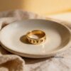14K Gold Hebrew Ring: Western Wall Jewelry, Custom Engraving, Made in Israel - handmade in Israel