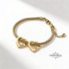 Mom Bracelet with Kids' Names: Engraved Heart Charms, Stainless Steel - handmade in Israel