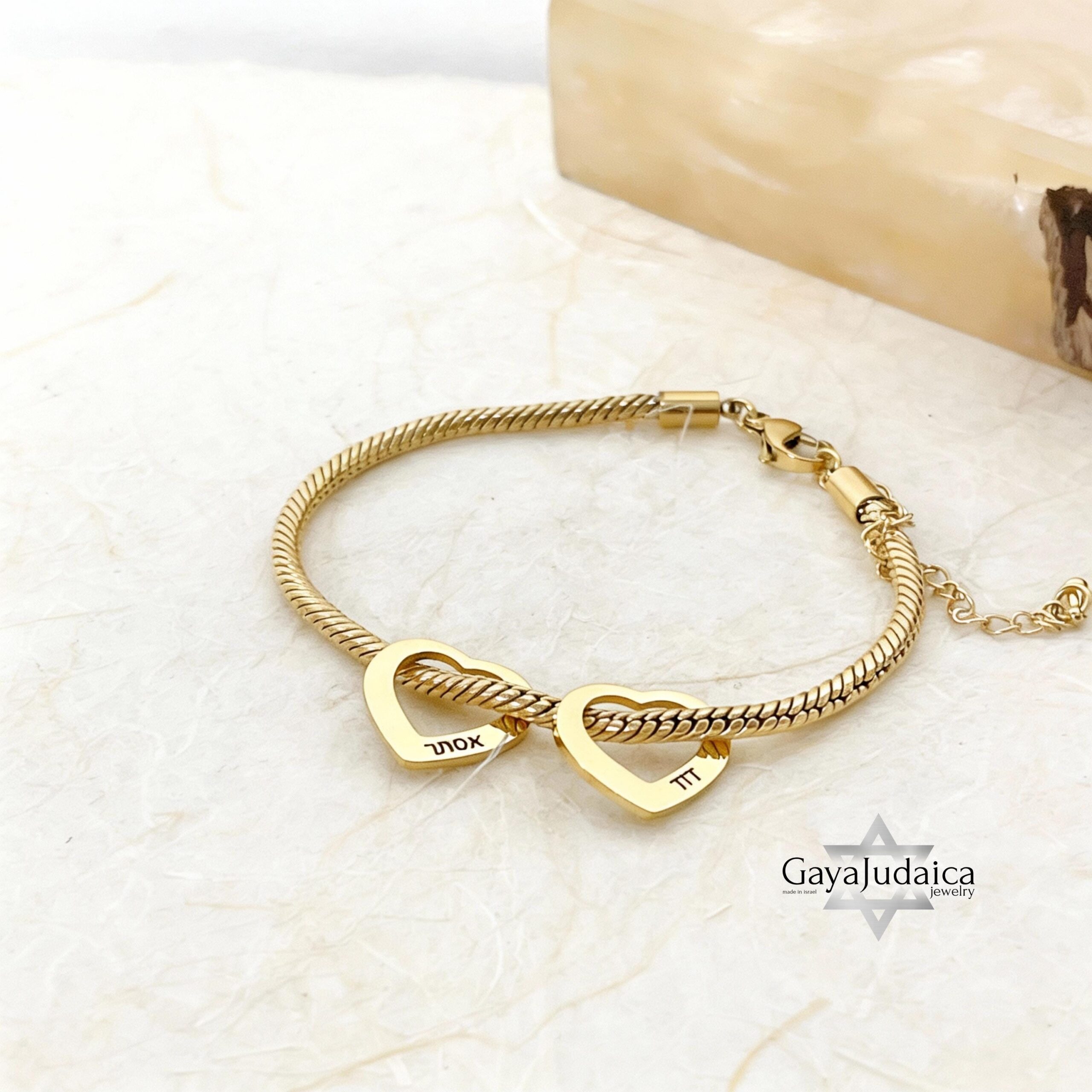 Mom Bracelet with Kids' Names, Engraved Heart Charms, Stainless Steel Mom Bracelet with Kids' Names, Engraved Heart Charms, Stainless Steel