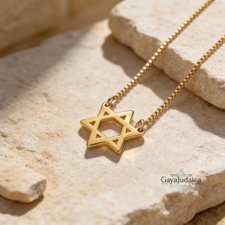 14K Gold Star of David Necklace: Dainty Jewish Pendant -Elegant Judaica Gift from Israel