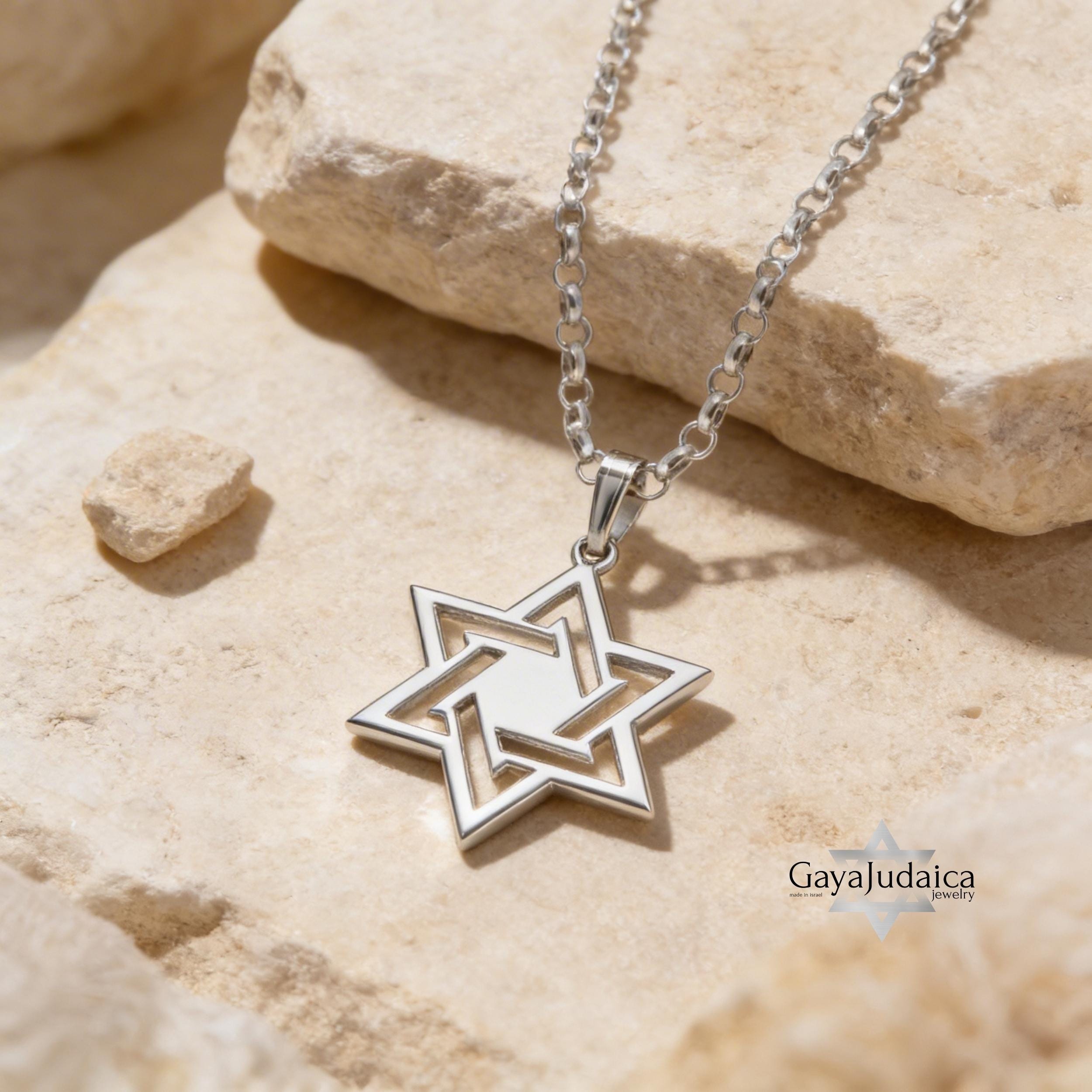 Star of David Necklace, Sterling Silver, Israeli Judaica Gift Star of David Necklace, Sterling Silver, Israeli Judaica Gift