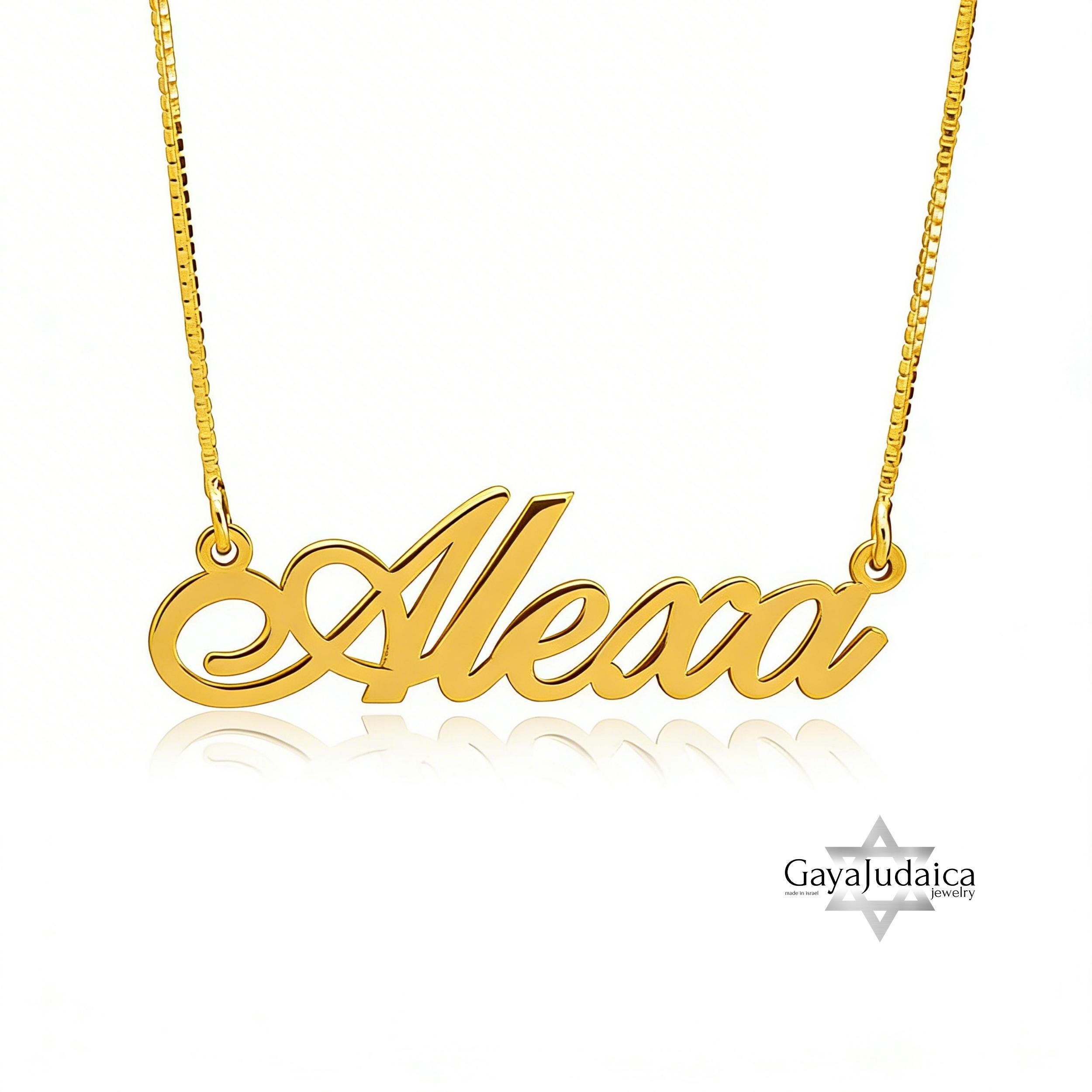 Personalized Name Necklace, 925 Sterling Silver, Two Thicknesses Personalized Name Necklace, 925 Sterling Silver, Two Thicknesses