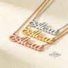 Personalized Name Necklace, 925 Sterling Silver, Two Thicknesses, Gold or Rose Plated - handmade in Israel