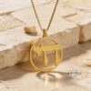 Sterling Silver Chai Necklace, Round Hebrew Life Pendant - handmade in Israel