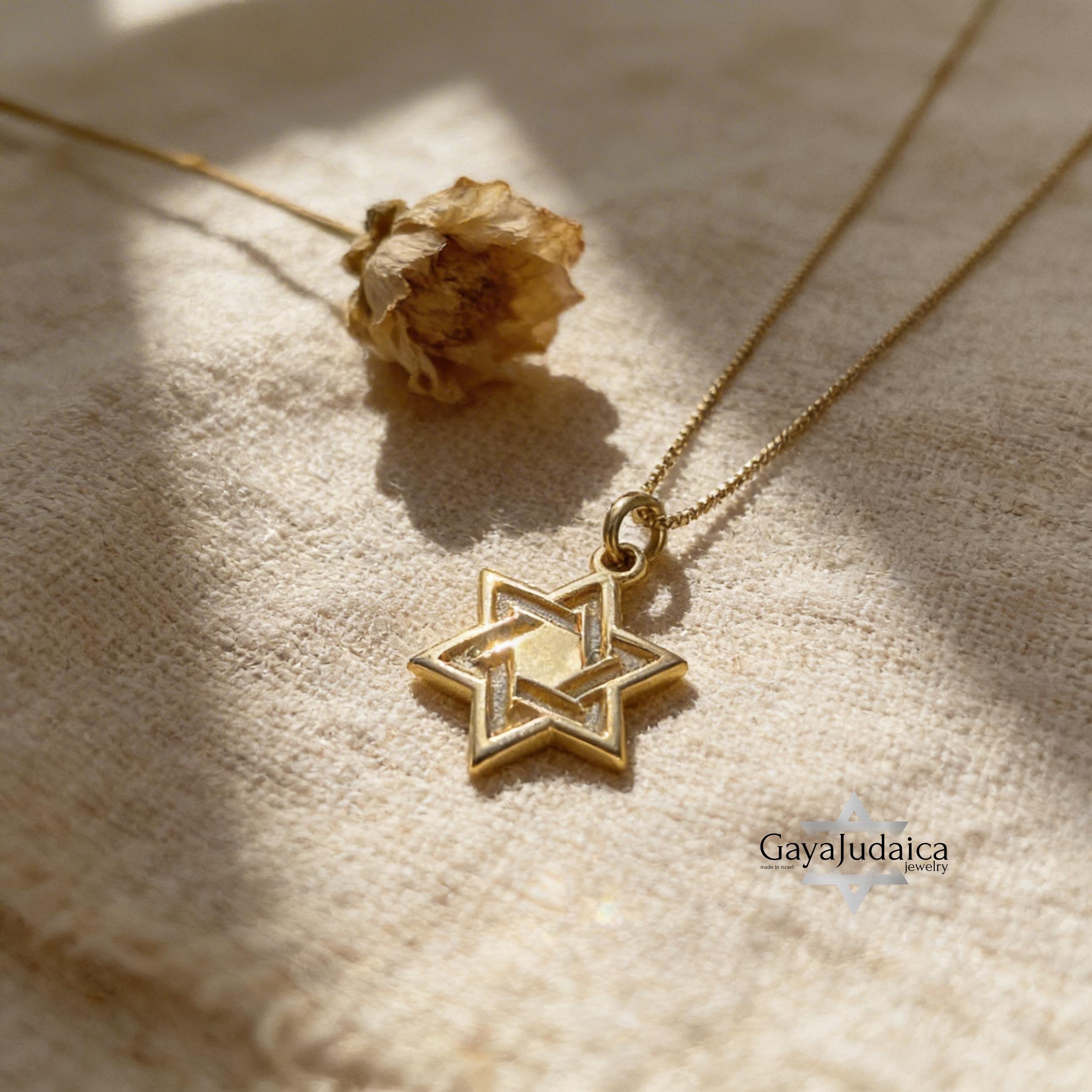 Tiny Star of David Necklace, Jewish Pendant 14K Gold Tiny Star of David Necklace, Jewish Pendant 14K Gold
