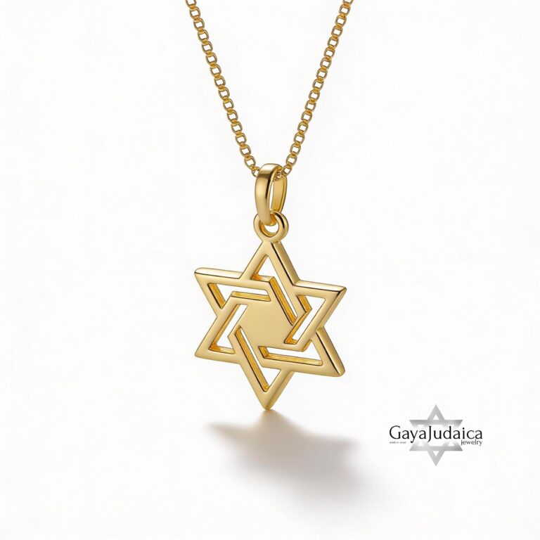 Tiny Star of David Necklace - Jewish Pendant 14K Gold, Made in Israel - handmade in Israel