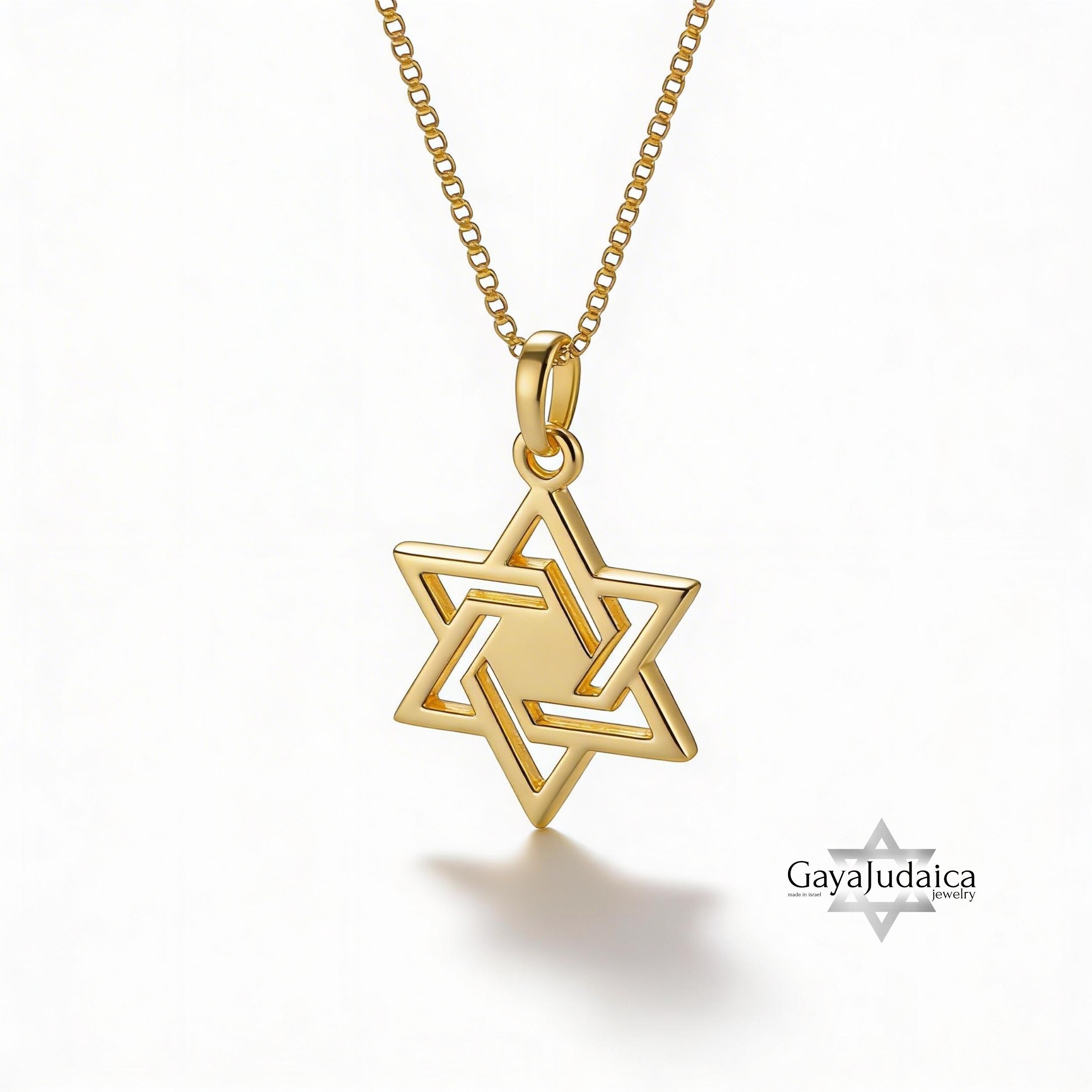 Tiny Star of David Necklace, Jewish Pendant 14K Gold Tiny Star of David Necklace, Jewish Pendant 14K Gold
