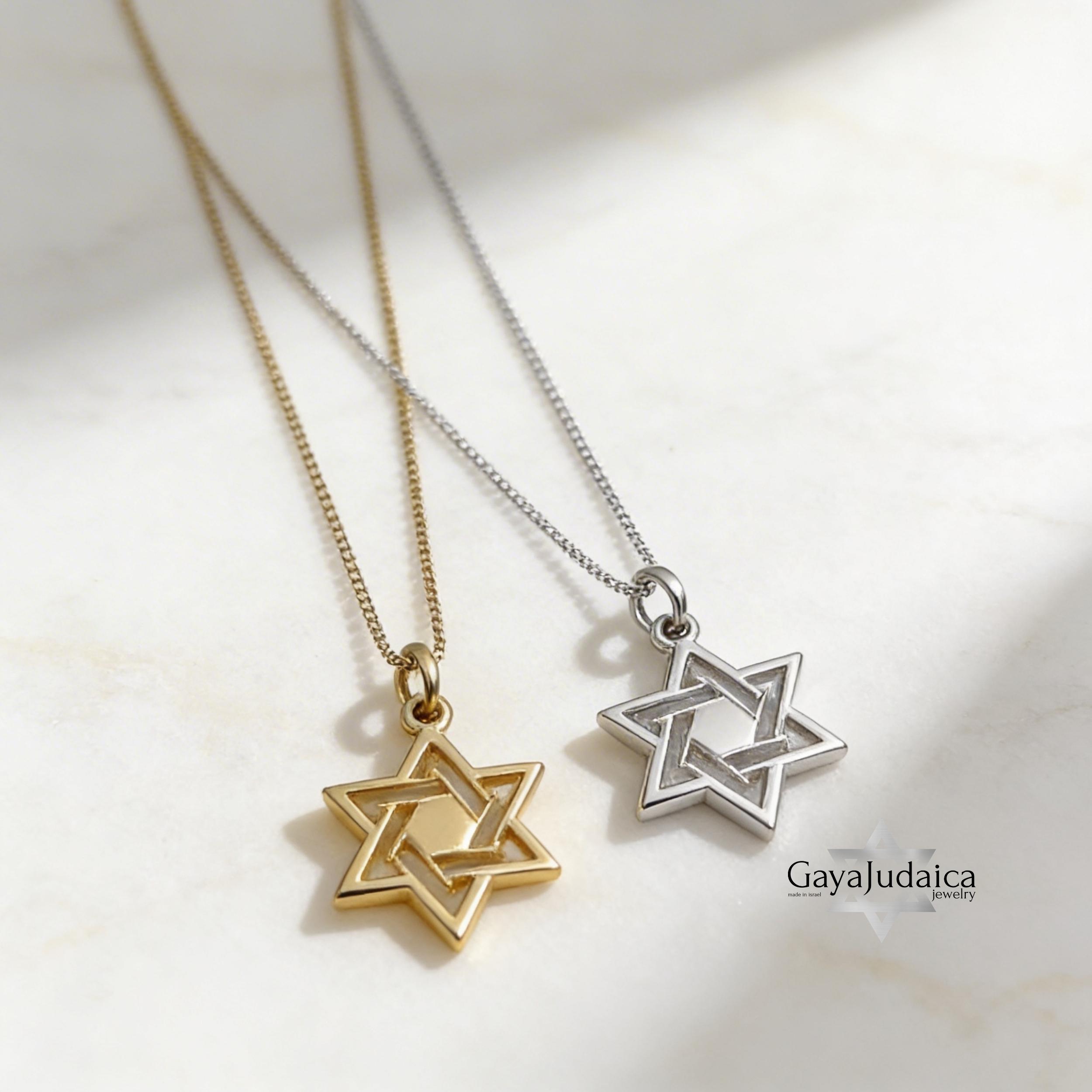 Tiny Star of David Necklace, Jewish Pendant 14K Gold Tiny Star of David Necklace, Jewish Pendant 14K Gold
