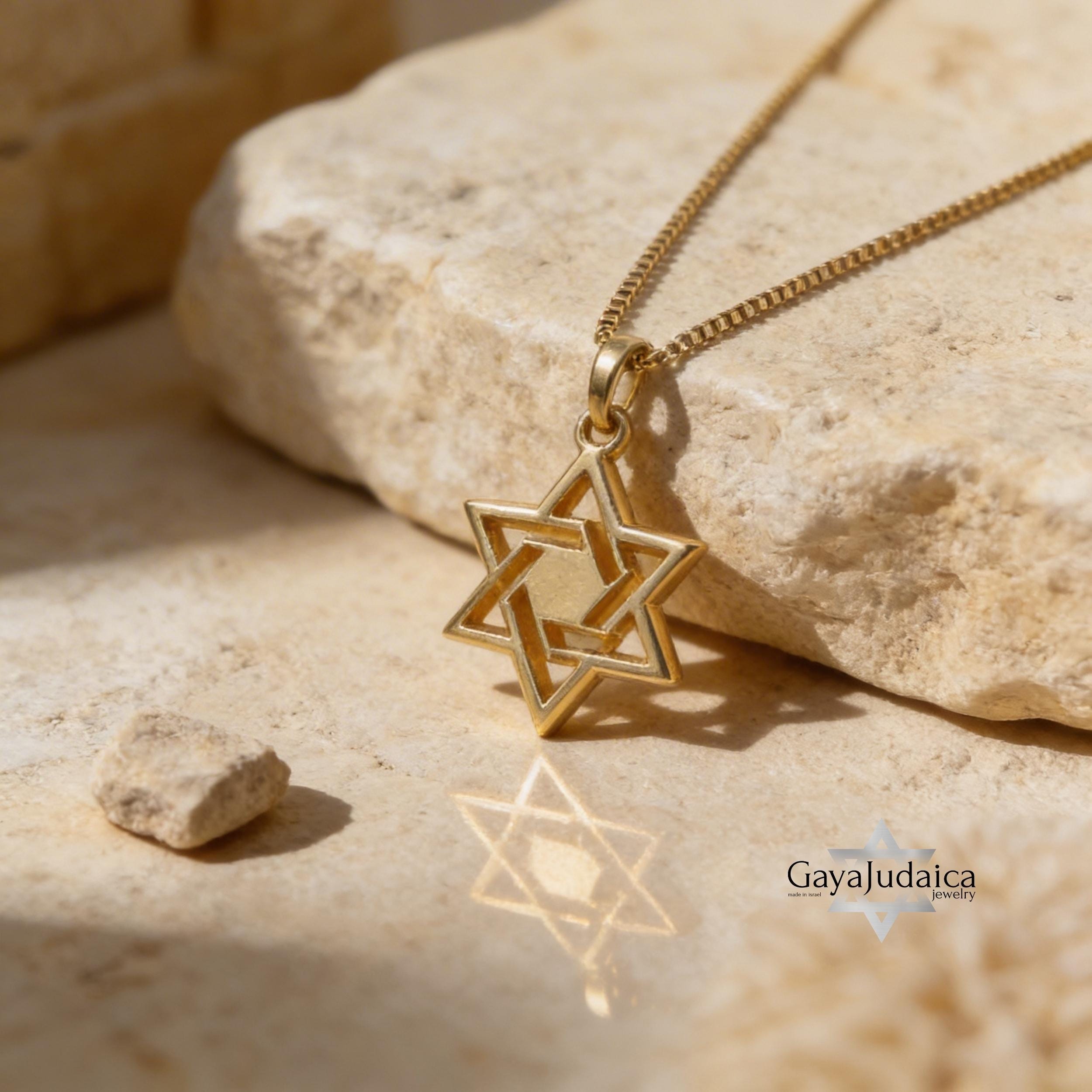 Tiny Star of David Necklace, Jewish Pendant 14K Gold Tiny Star of David Necklace, Jewish Pendant 14K Gold