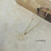 Jewish Star Necklace 14K Solid Gold, Circle Frame Pendant 18mm, Yellow or White - handmade in Israel