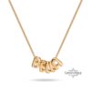 Bubble Letter Necklace, Personalized Name in Stainless Steel or 24K Gold Plated, 7mm - handmade in Israel