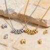 Bubble Letter Necklace, Personalized Name in Stainless Steel or 24K Gold Plated, 7mm - handmade in Israel
