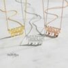 Personalized Two Names Necklace Hebrew & English: Sterling Silver Jewish Jewelry Gift-Mother's Day Gift - handmade in Israel