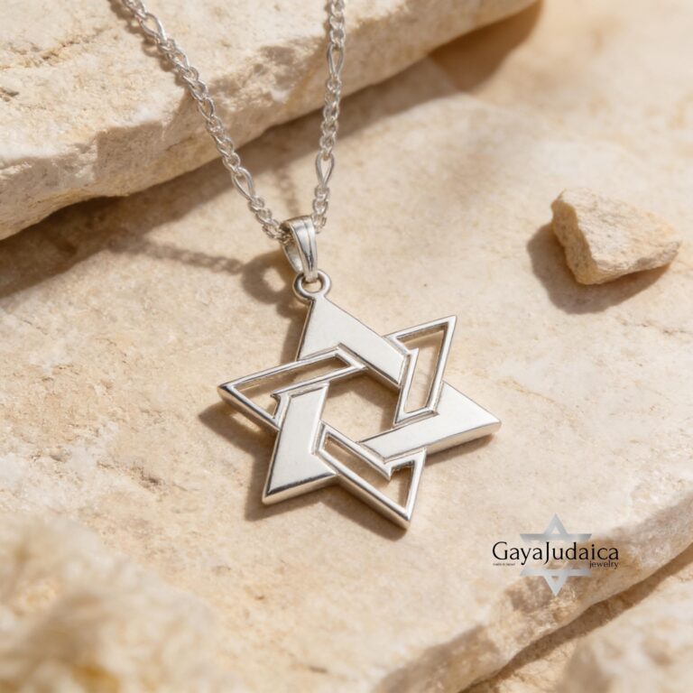 Sterling Silver Star of David Necklace: Large Magen David Pendant, Jewish Jewelry
