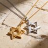 Sterling Silver Star of David Necklace: Large Magen David Pendant, Jewish Jewelry - handmade in Israel