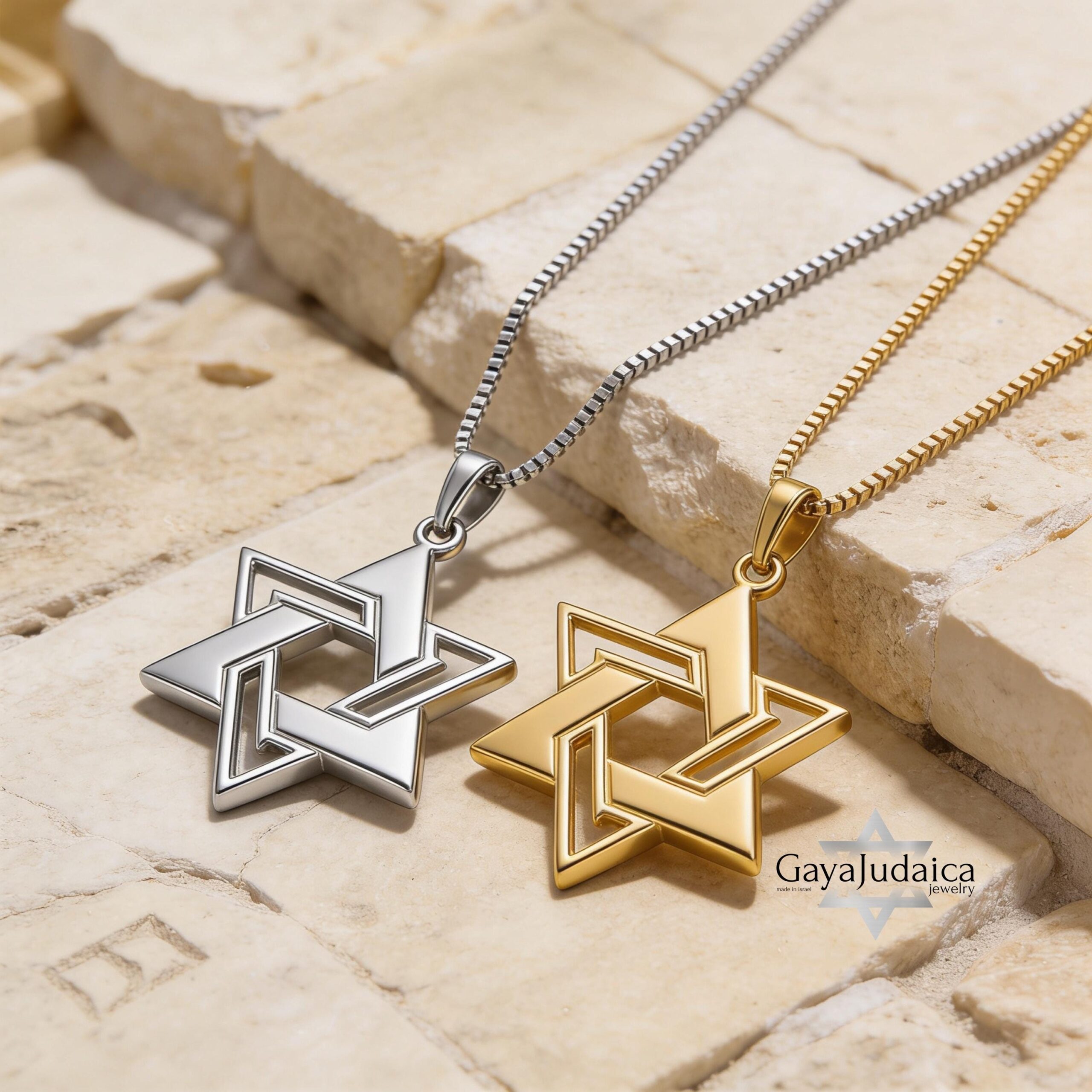 14K Gold Star of David Necklace, Large Magen David Pendant, Jewish Jewelry 14K Gold Star of David Necklace, Large Magen David Pendant, Jewish Jewelry