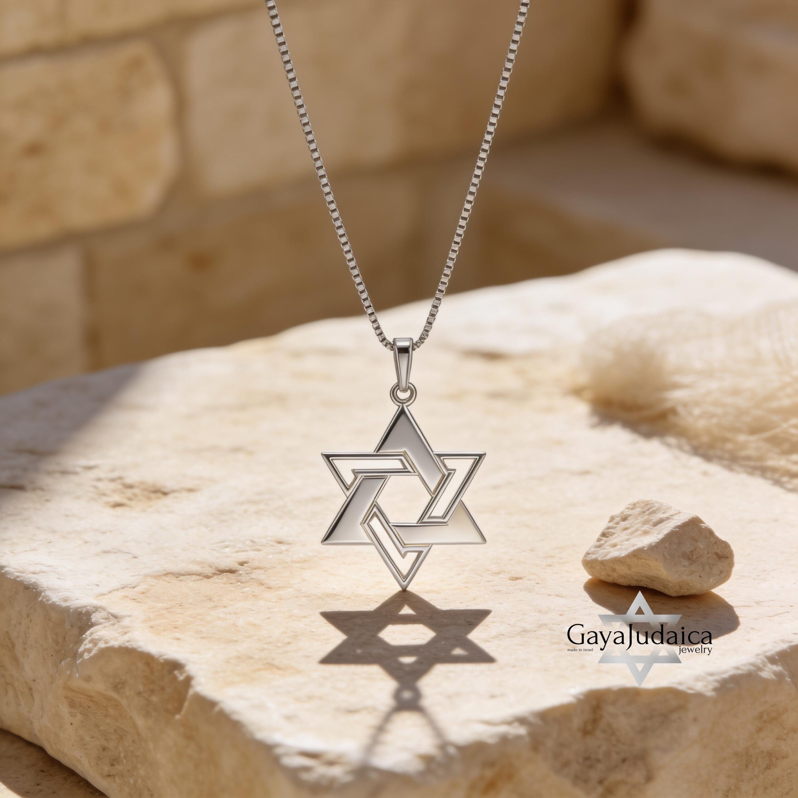 14K Gold Star of David Necklace, Large Magen David Pendant, Jewish Jewelry 14K Gold Star of David Necklace, Large Magen David Pendant, Jewish Jewelry
