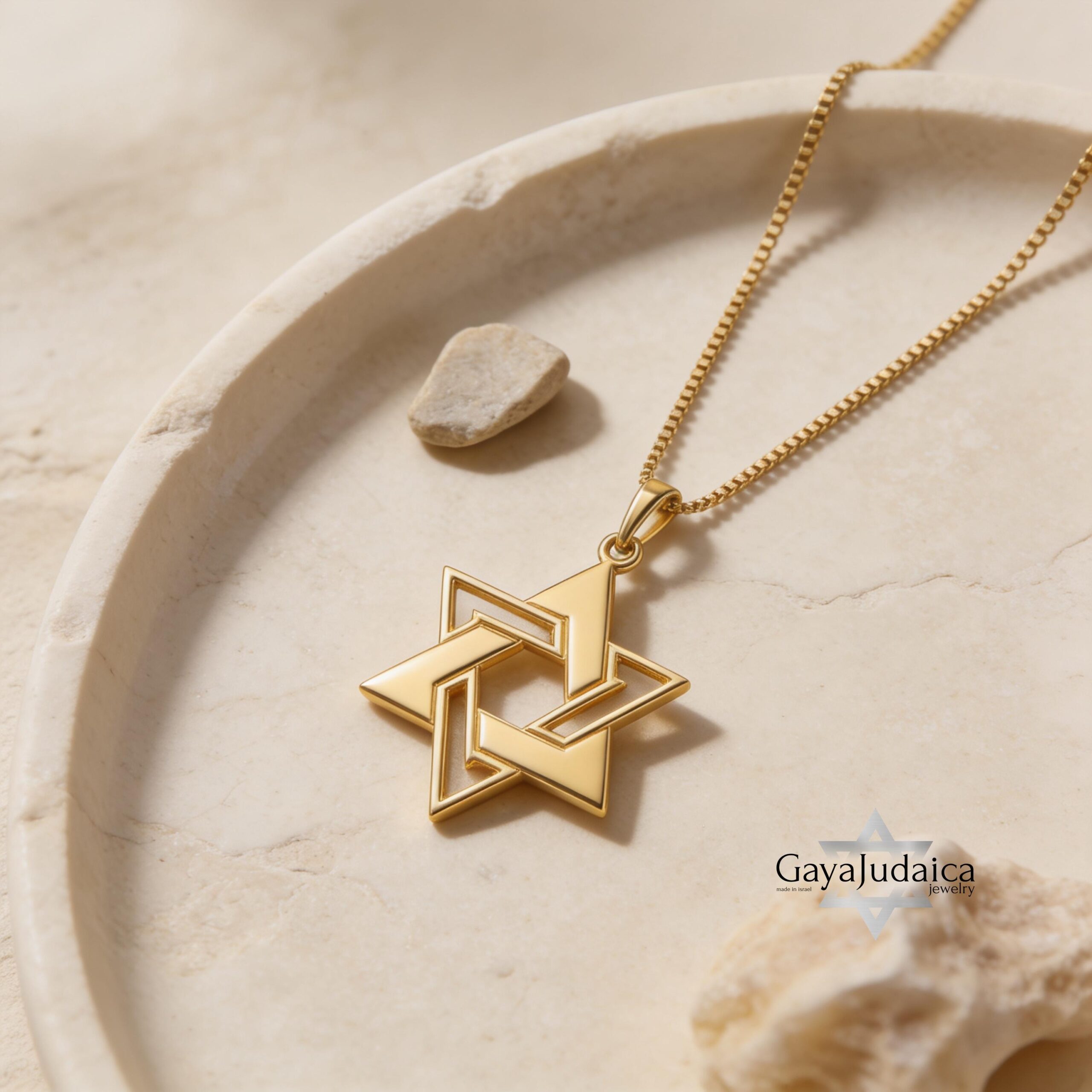 14K Gold Star of David Necklace, Large Magen David Pendant, Jewish Jewelry 14K Gold Star of David Necklace, Large Magen David Pendant, Jewish Jewelry