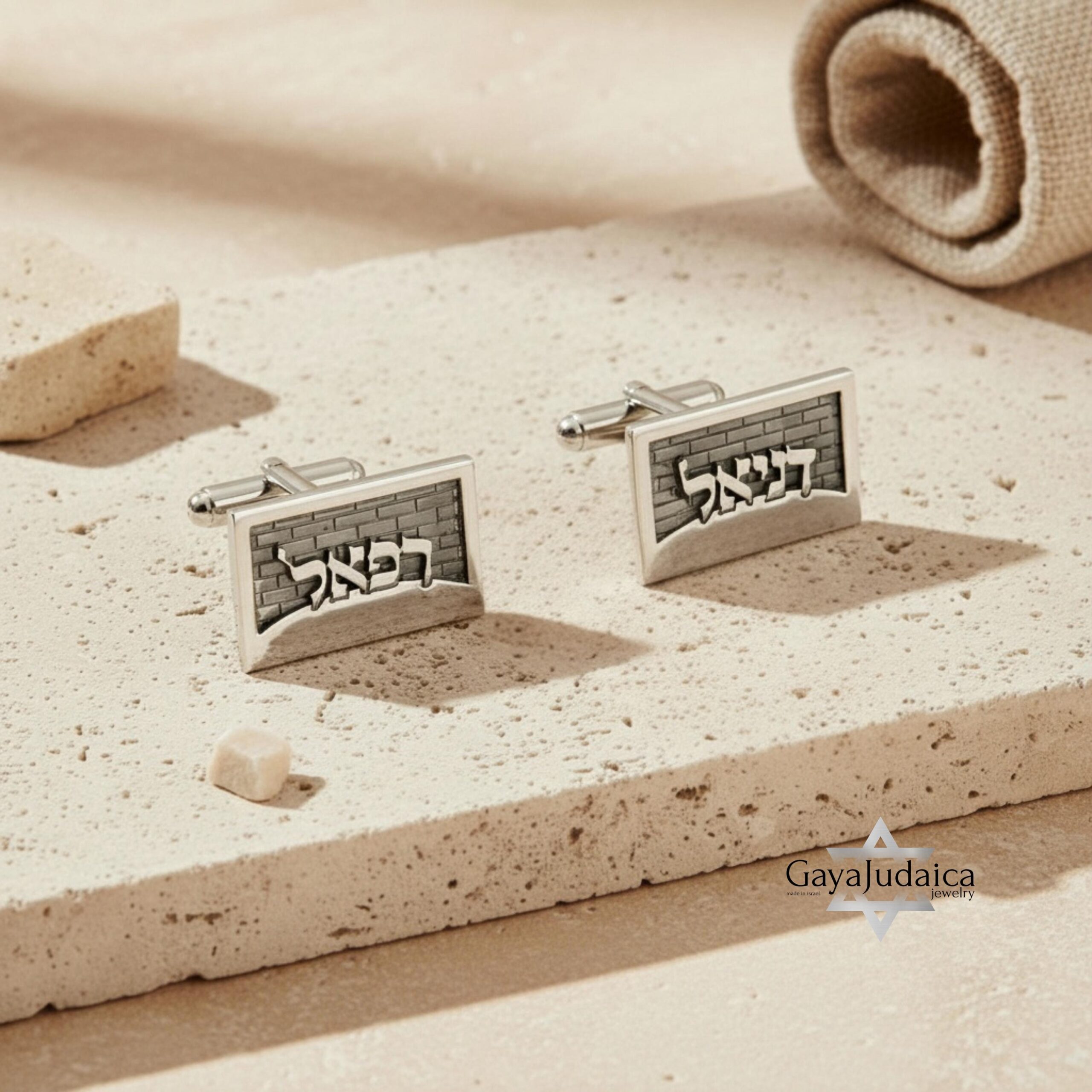 Personalized Hebrew Name Cufflinks, Sterling Silver Judaica Cufflinks for Men, Custom Jewish W Personalized Hebrew Name Cufflinks, Sterling Silver Judaica Cufflinks for Men, Custom Jewish W