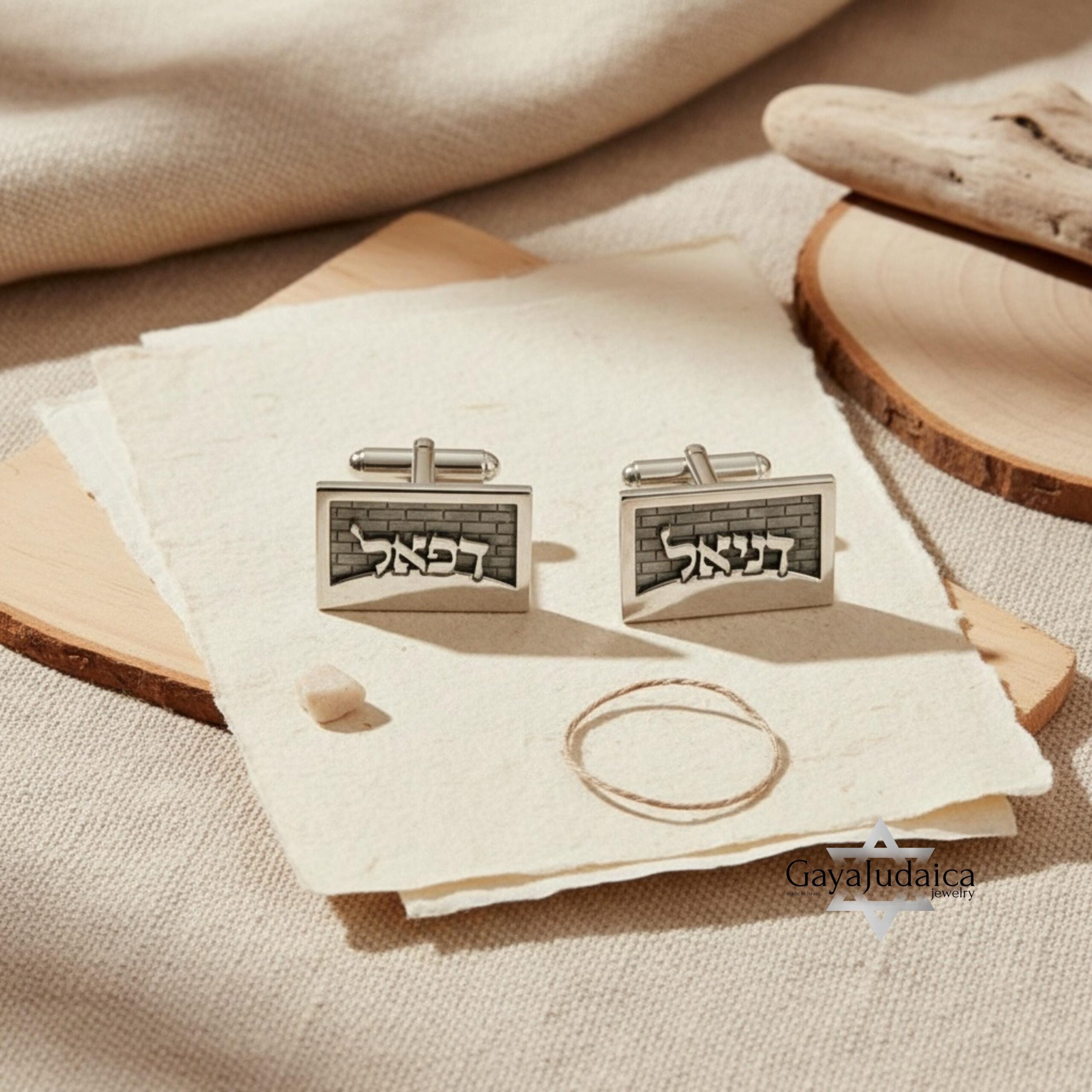 Personalized Hebrew Name Cufflinks, Sterling Silver Judaica Cufflinks for Men, Custom Jewish W Personalized Hebrew Name Cufflinks, Sterling Silver Judaica Cufflinks for Men, Custom Jewish W