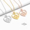 Heart Necklace with Star of David, Sterling Silver 25mm Pendant, Gold or Rose Plated - handmade in Israel