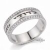 14K Gold Hebrew Ring - Two-Tone Diamond Judaica Jewelry - handmade in Israel