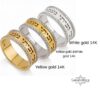 Hebrew Ring in 14K Yellow and White Gold - Two-Tone Judaica Jewish Jewelry Diamond Ring - handmade in Israel