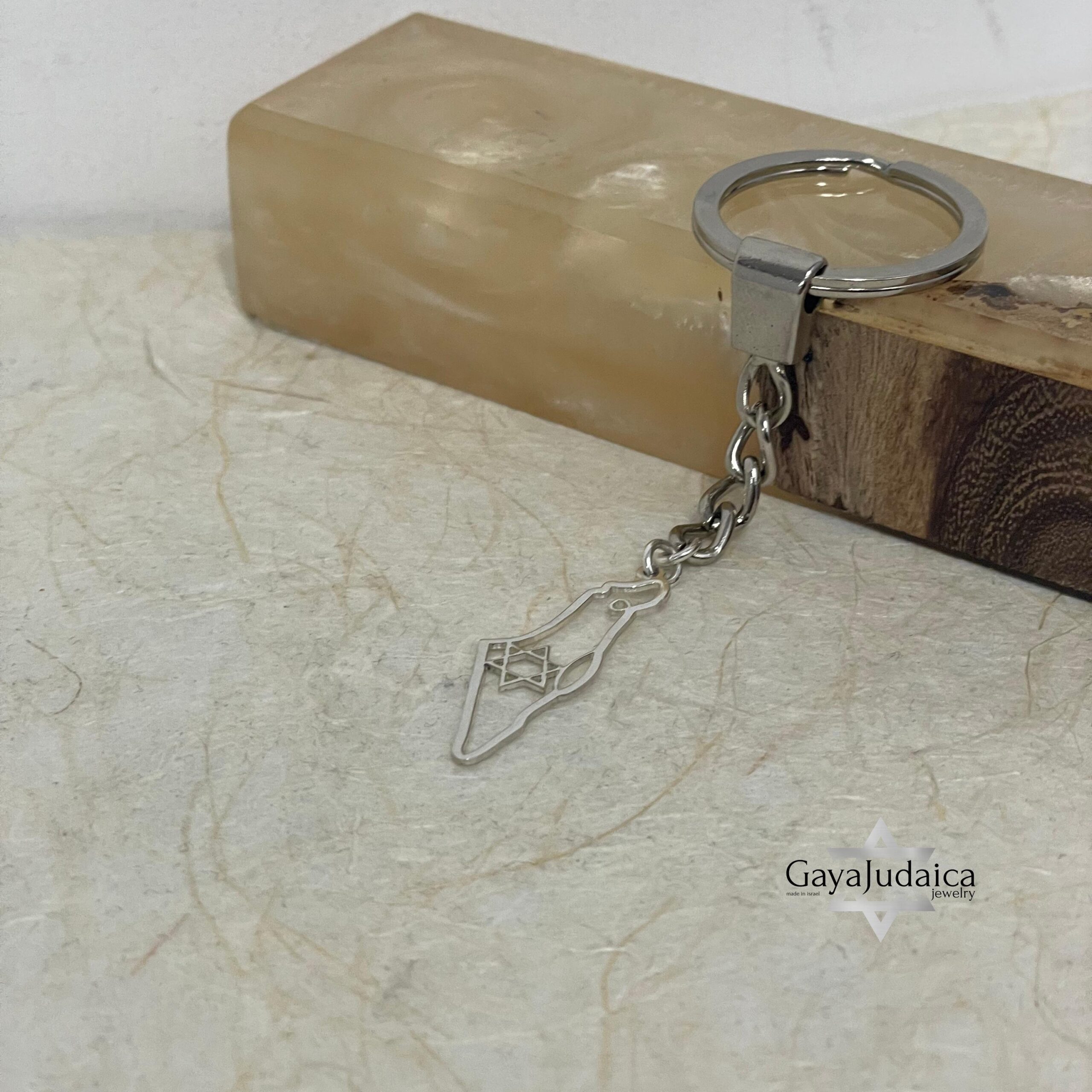 Sterling Silver Israel Map Keychain, Judaica Heritage Jewelry Sterling Silver Israel Map Keychain, Judaica Heritage Jewelry