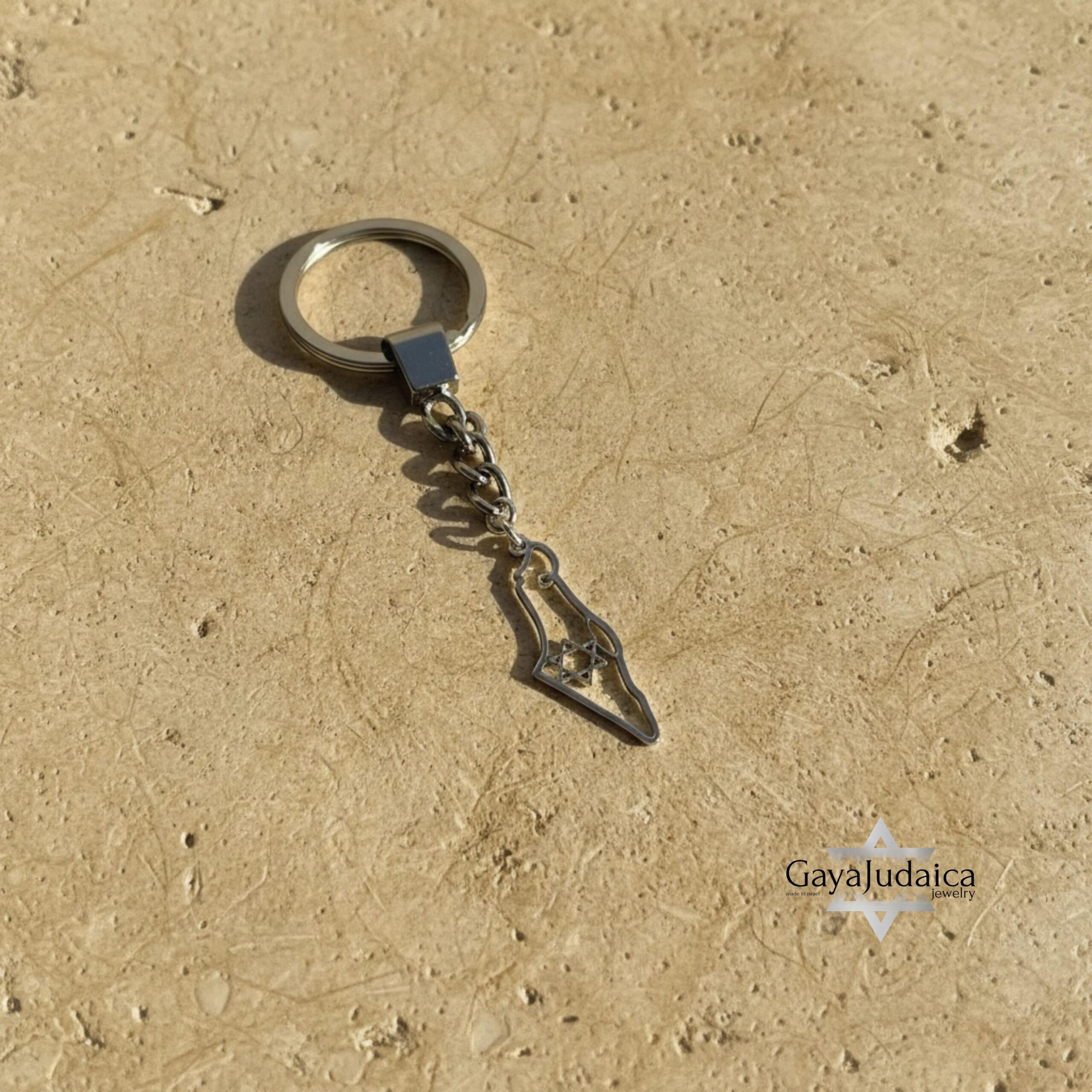Sterling Silver Israel Map Keychain, Judaica Heritage Jewelry Sterling Silver Israel Map Keychain, Judaica Heritage Jewelry