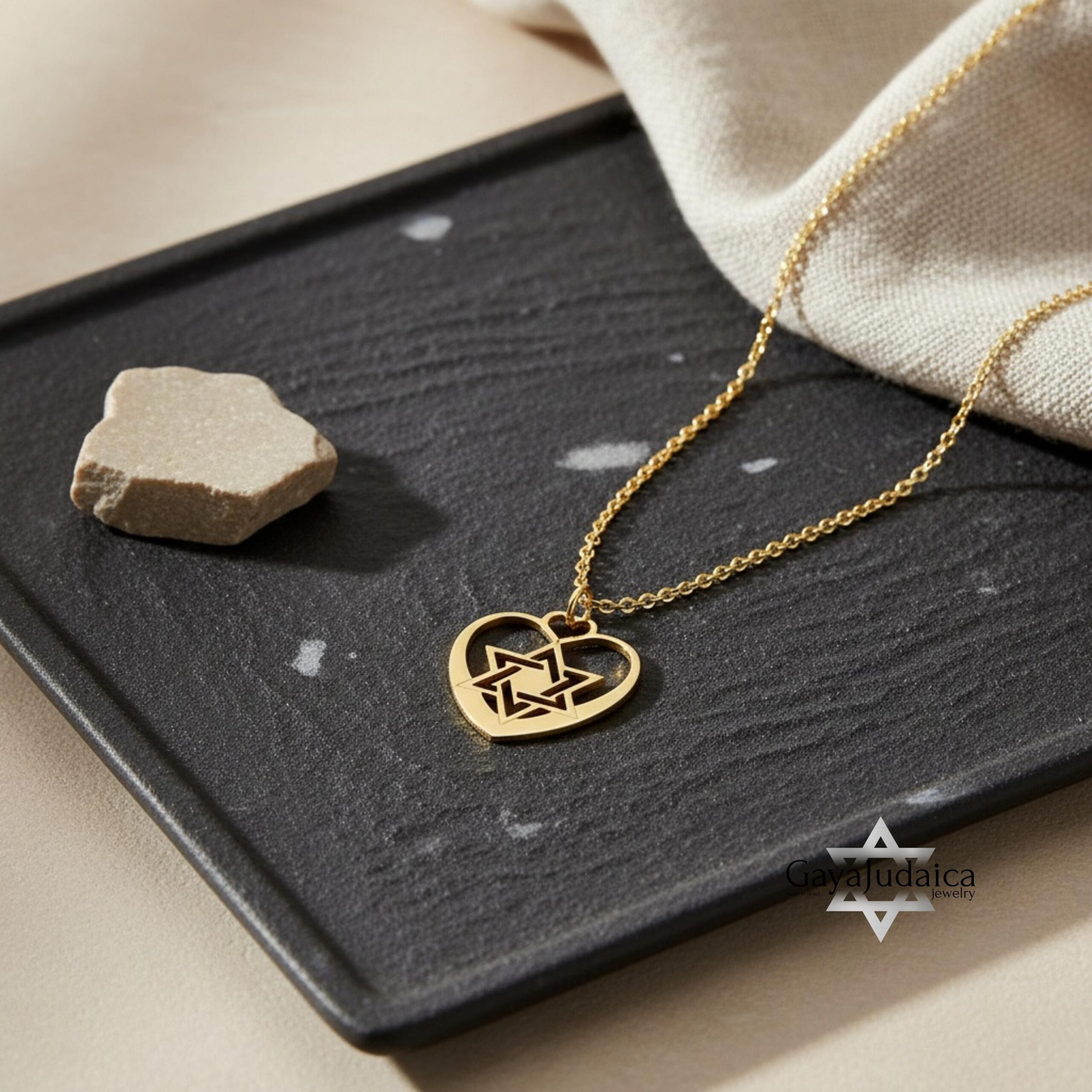 Jewish Star Heart Necklace Sterling Silver, 25mm Cutout Pendant, Gold or Rose Plated Jewish Star Heart Necklace Sterling Silver, 25mm Cutout Pendant, Gold or Rose Plated