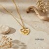 Jewish Star Heart Necklace Sterling Silver, 25mm Cutout Pendant, Gold or Rose Plated - handmade in Israel