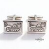 Personalised Cufflinks Jerusalem Style - Hebrew Name Jewish Wedding Gift. - handmade in Israel
