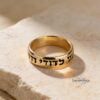 14K Gold Hebrew Ring: Western Wall Jewelry, Custom Engraving, Made in Israel - handmade in Israel
