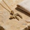 14K Solid Gold Chai Pendant, 16mm Hebrew Life Charm, Cubic Zirconia Pave (Yellow or White) - handmade in Israel