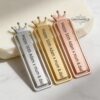 Sterling Silver Bookmark, Hebrew or English Engraving, Crown Design Handmade in Israel - handmade in Israel