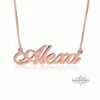 Personalized Name Necklace, 925 Sterling Silver, Two Thicknesses, Gold or Rose Plated - handmade in Israel